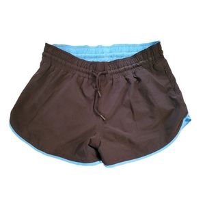 Zyia Active Flip It Reversible Shorts in Black/Ocean blue Size Large
